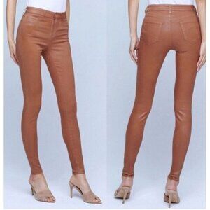 L'AGENCE Women's Sz 26 Marguerite Java Coated (Brown) High Rise Skinny Jeans